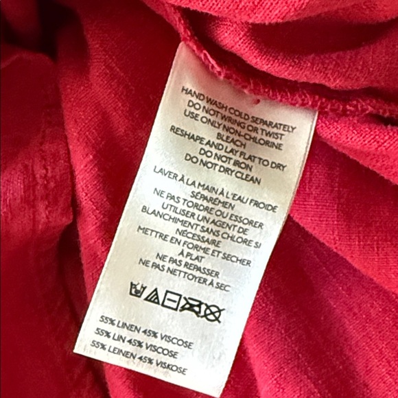 We The Free Free People Vibrant Fushia Pink Linen Button Down Top Size Small - Picture 7 of 7